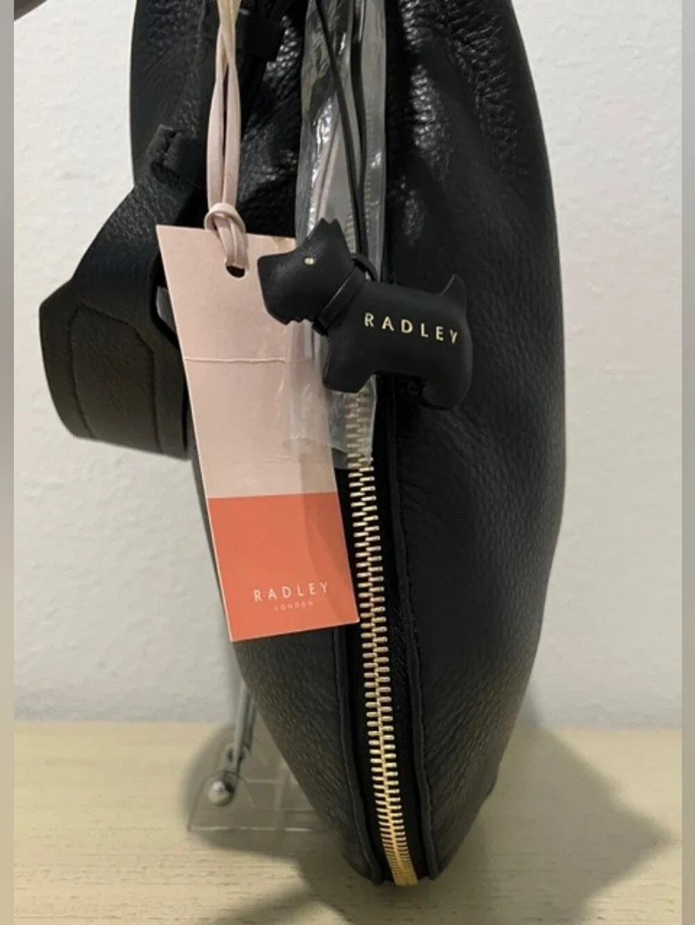 Radley London Pudding Lane Ziptop Hobo In Soft Pebbled Black Leather NWT
